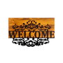 Wallity Welcome Escultura de pared de madera y metal en Nogal y Negro